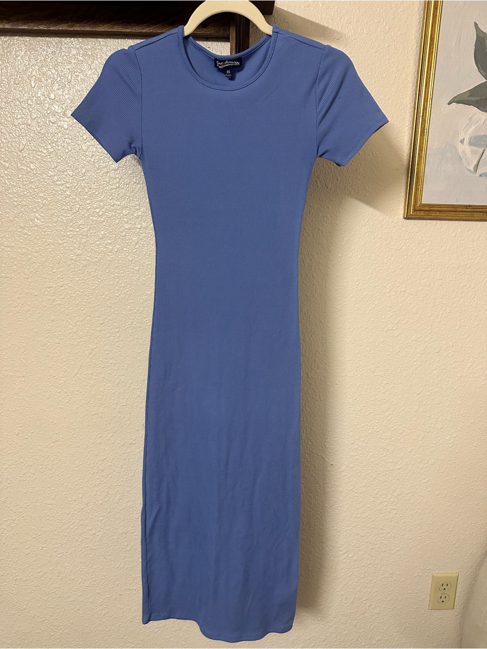 Freshman 1996 Ribbed Short-Sleeve Midi Dress